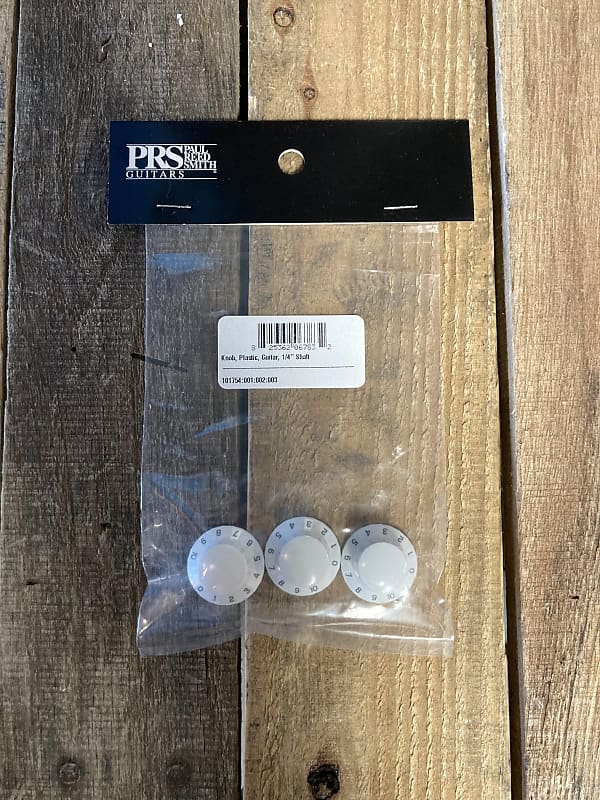 PRS White Right Plastic Guitar Knobs 1/4