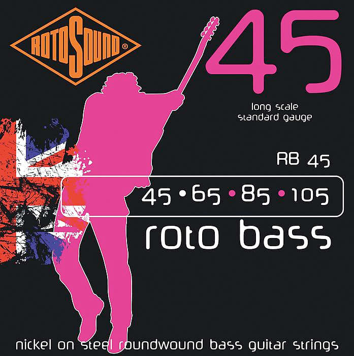 Rotosound RB45 Long Scale Roto Bass Roundwood 4 Strings - .45-105 image 1