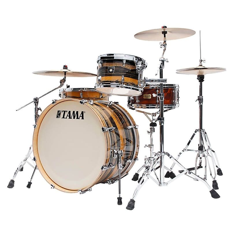 Tama Superstar Classic 3pc Drum Set Natural Ebony Tiger Wrap image 1