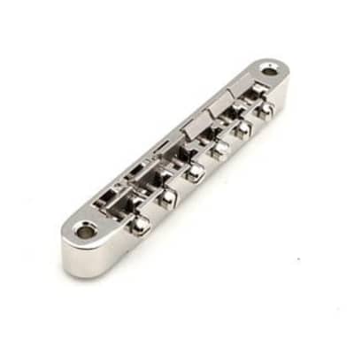 Faber ABRH ABR-1 Bridge (fits Inch studs) - nickel with natural brass saddles image 8