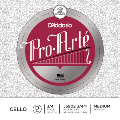 D'Addario J5902 Pro Arte 3/4 Cello Medium D String