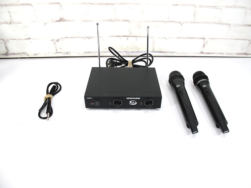 Gem Sound GMW2 Wireless Two Mic Microphone System VHF Dual Reverb