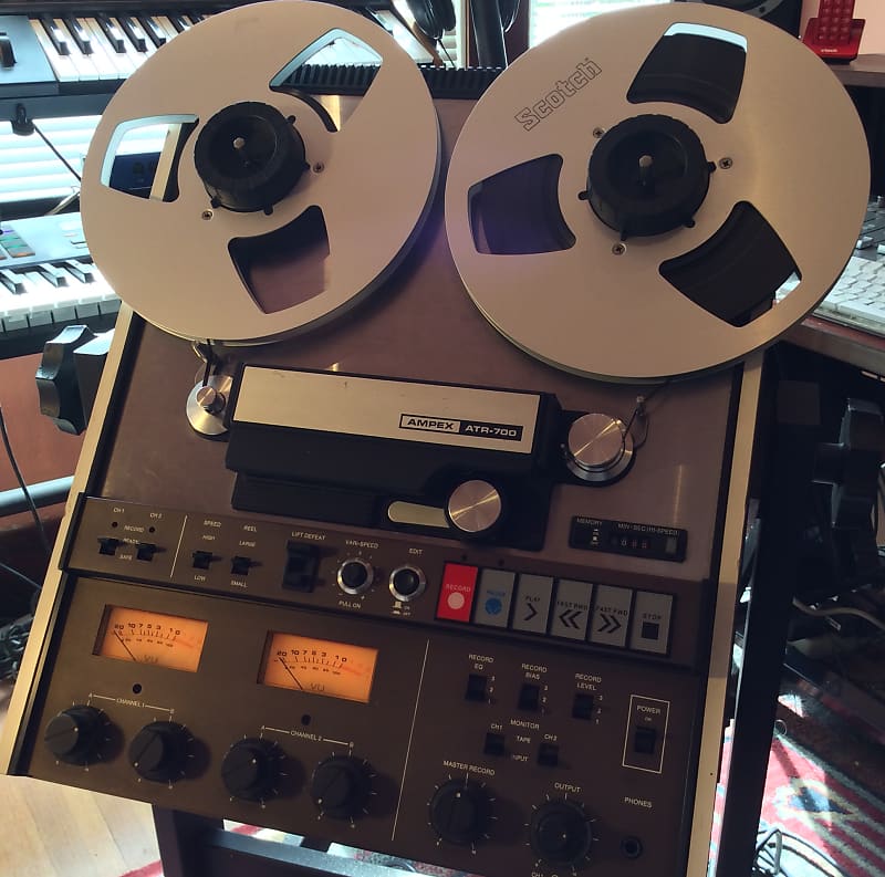 Ampex ATR 700 Reel To Reel Tape Deck on Stand with Manual, Remote and New  Tape