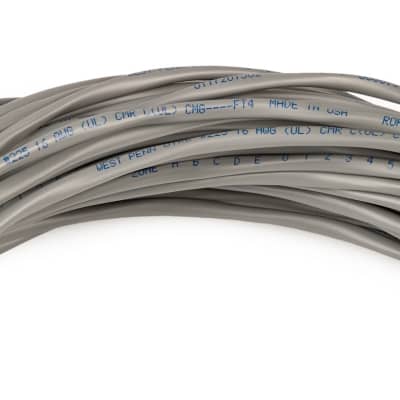 West Penn 225-250-GRAY 250' 2-Conductor 16AWG Stranded Speaker Cable CMR, Gray image 3