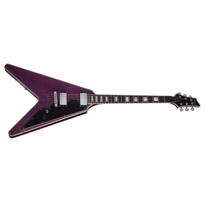 Schecter V-1 Custom Trans Purple Electric Guitar V1 image 1