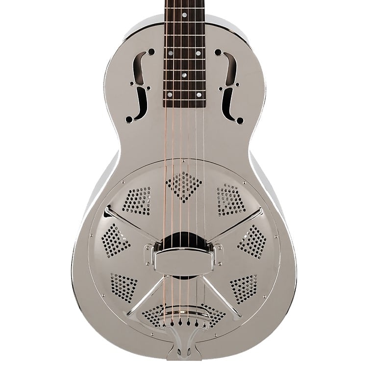 Recording King RM-993 Metal Body Parlor Resonator Acoustic Guitar Nickel Plated