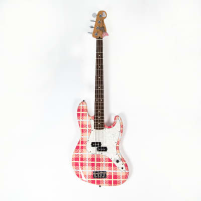Fender Custom Pink Plaid "Groundskeeper Willie" Precision Bass Owned by Mark Hoppus image 1