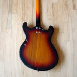 1966 Mosrite Joe Maphis Vintage Hollowbody Electric Bass Guitar Sunburst image 3