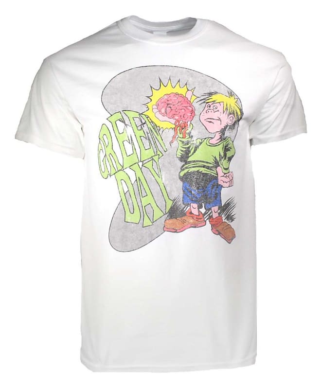 Green Day Brain Boy White T-Shirt - Small image 1