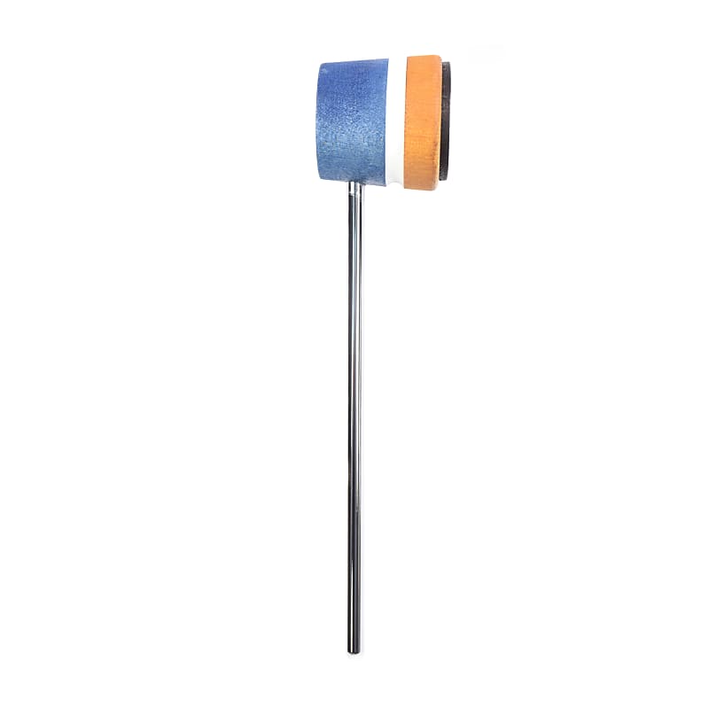 Low Boy Lightweight Leather Bass Drum Beater Blue/Amber w/White Stripe image 1