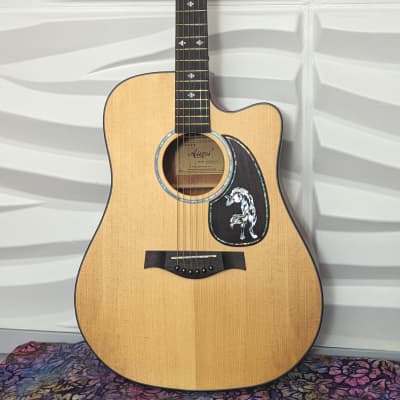 Aiersi Dreadnought Guitar with Solid Spruce Top- Free Heavy Gig Bag for sale
