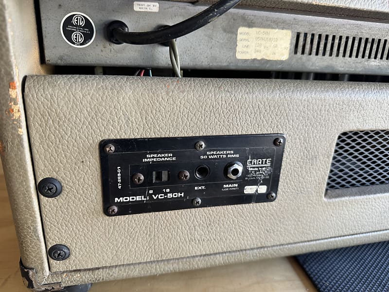 Crate VC50H Vintage Club 50w Tube Guitar Head - Blonde | Reverb
