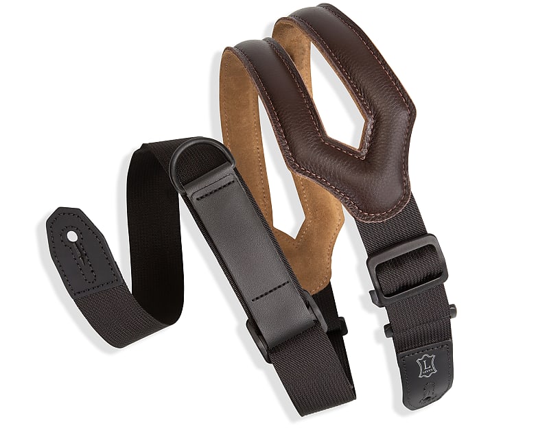 Levy's Leathers - MRHSS-DBR - 3 inch Wide Ergonomic RipChord™ Guitar Strap. image 1