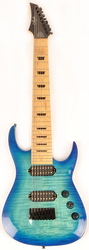Agile 27" Scale Septor 827 MN  CP CF Oceanburst Flame BT 8 String Electric Guitar image 1