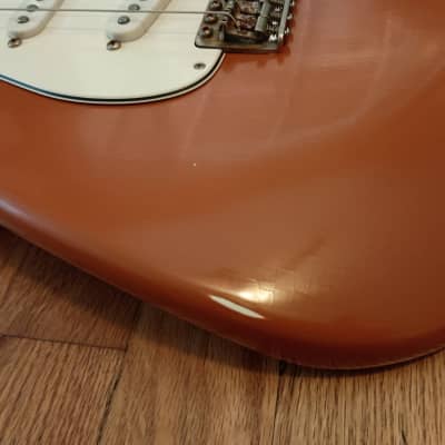 Warmoth- MJT aged Stratocaster 2023 - Roasted Fiesta Red MJT Callaham Bridge image 4