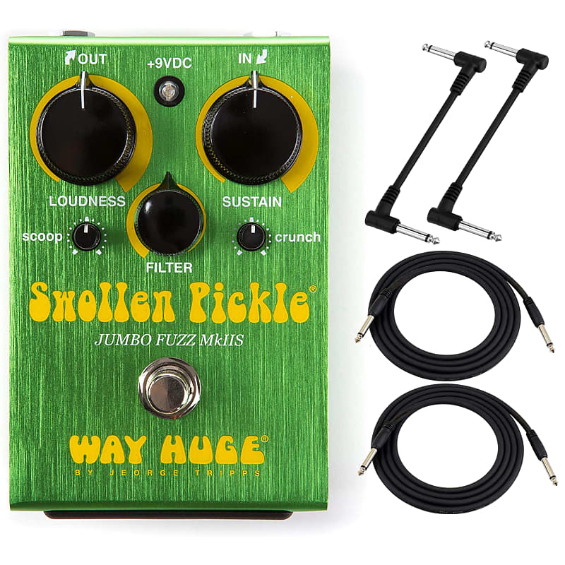 Way Huge WHE401S Swollen Pickle MkIIS (small) Jumbo Fuzz Effects Pedal with  Cables