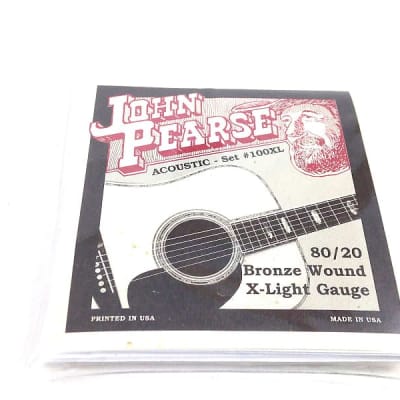 John Pearse Guitar Strings  Acoustic 80/20 Bronze Wound Extra Light #100XL for sale