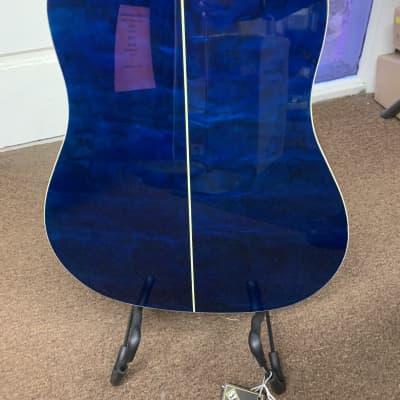 Dean AXS Dread Quilt Ash Trans Blue Acoustic Guitar B-stock Local Pickup image 6