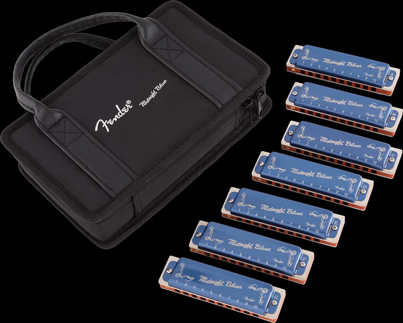 Fender Midnight Blues Diatonic Harmonica (7-Pack) | Reverb