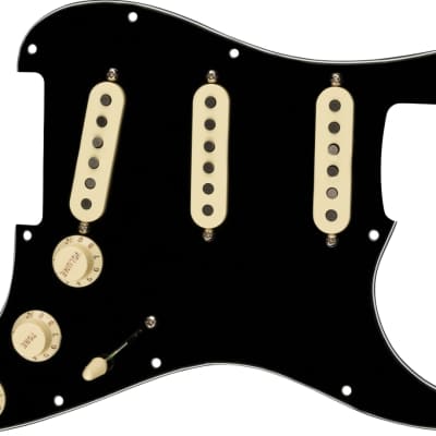 Fender Pre-Wired Strat Pickguard Tex-Mex SSS Black 11 Hole image 1
