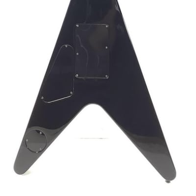 ESP Custom Shop Flying V Classic Floyd Rose Reverse Headstock With Hardshell Case - Black image 3