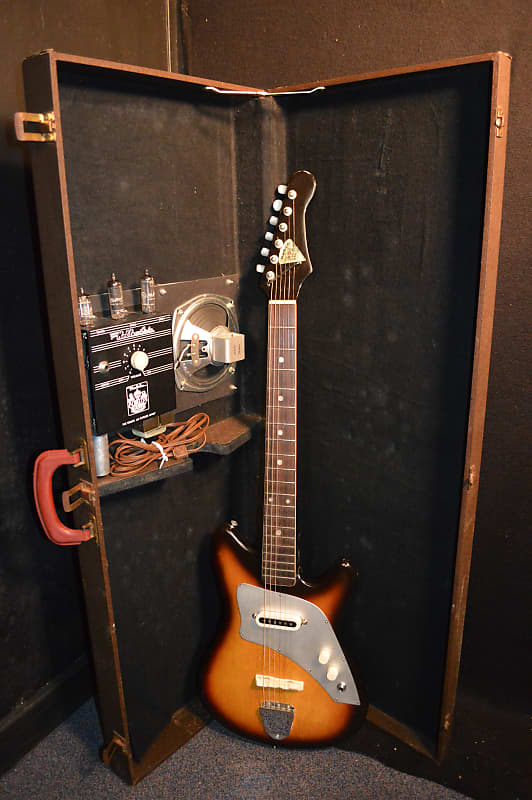 Don Noble Vintage Japanese 50-60's Tobacco Burst Electric Guitar with Tube Amp built in Case image 1
