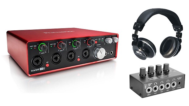 Focusrite Scarlett 18i8 2nd Gen w HA4000 Headphone Amp Heil ProSet3 Headphones