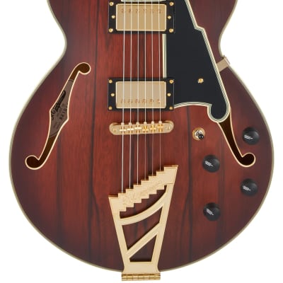 D'Angelico Deluxe Series SS Semi-Hollow Single Cutaway Electric Guitar Satin Brown Burst image 2