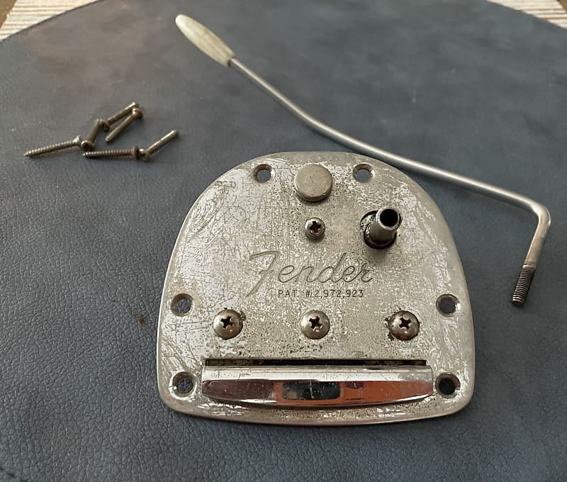Aged Fender Jazzmaster Tremolo with screws and Tremolo Bar Reverb