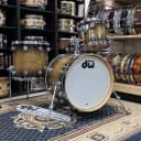 DW Jazz Series Drums in Natural to Candy Black Burst Lacquer over Exotic Oak Cluster