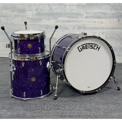 Gretsch Broadkaster 3pc Drum Set 22/12/16 Purple Marine Pearl image 7