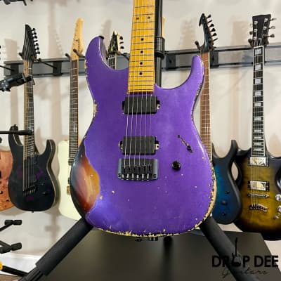 Balaguer Toro USA Heritage Electric Guitar w/ Case-Metallic Purple over Sunburst image 4