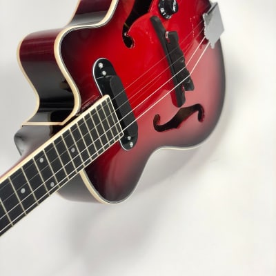 Sound Smith  Electric hollow body acoustic electric tenor ukulele  2022 Red burst image 6