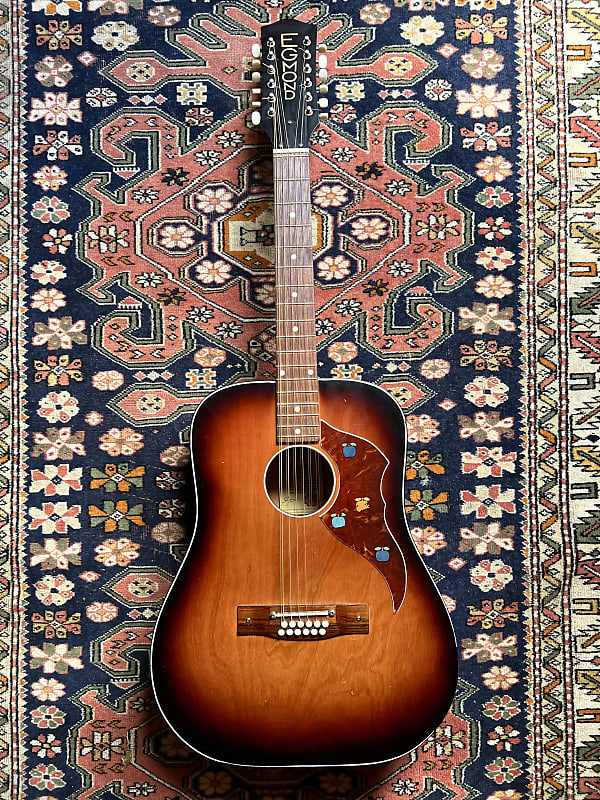Egmond 1960s Short Scale 12 String Acoustic Guitar Sunburst Reverb