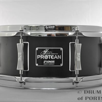 Sonor Signature Snare Drum Gavin Harrison Protean 12x5 Premium Pack w/ Case and Extra Wires image 1