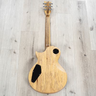 ESP USA Eclipse Guitar, Alnico II Pros, Black Limba, Open-Grain Redwood Burl Top image 6