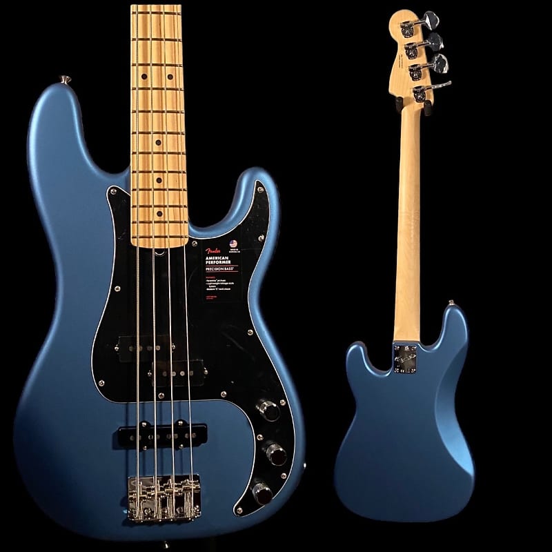 Fender American Performer Precision Bass - Satin Lake Placid Blue with Maple Fingerboard image 1