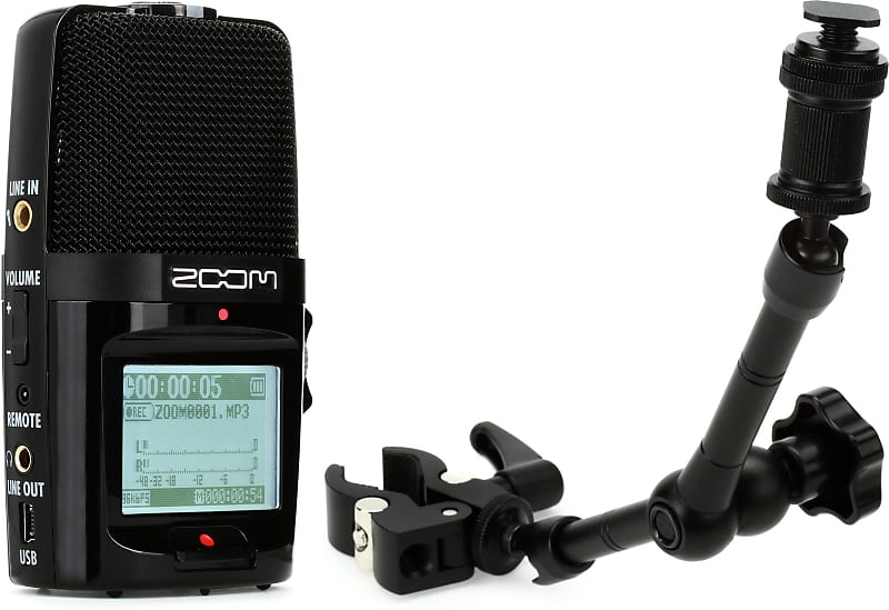 Zoom H2n 4-channel Handy Recorder  Bundle with Zoom HRM-11 Handy Recorder Mount (11 inch) image 1