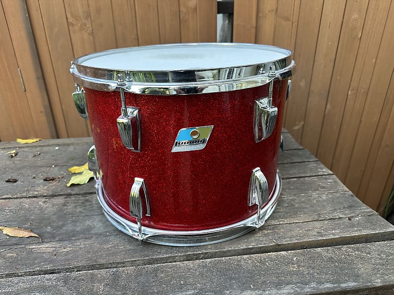 Ludwig 3ply Maple 1970 Red Sparkle 14x10 rack tom | Reverb