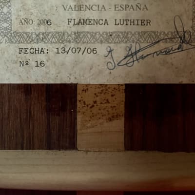 Juan Hernandez Flamenca Negra Luthier Spanish Guitar 2006 w/BAM Case image 8