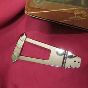 vintage NOS 1970 Gibson es-175 T 1970 chrome tailpiece (also for es 300 335 thinner archtop image 2