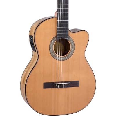 Lucero LC235SCE Acoustic-Electric Exotic Wood Classical Guitar Regular Natural for sale