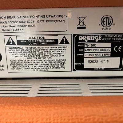 Orange TH30C 30w 1x12 Twin Channel Guitar Combo 2010s - Orange image 10