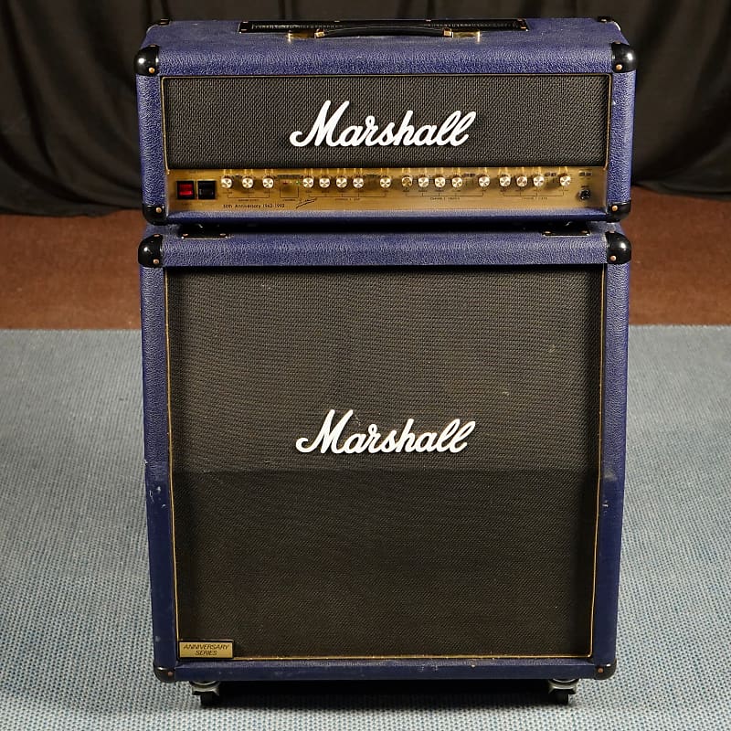 1992 Marshall 30th Anniversary 6100 Head and Cabinet Blue/Purple