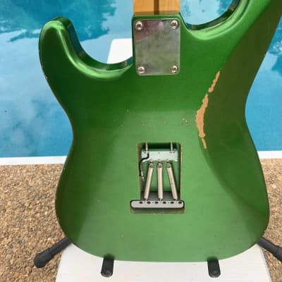 MJT Stratocaster  2020 Candy Apple Green over 3 Color Burst image 4