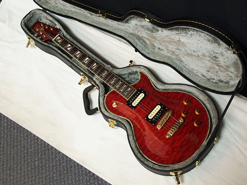 ARIA Anniversary electric GUITAR Red with Case - Used - Made