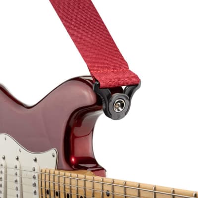D'Addario Auto Lock Poly Propylene Guitar Strap Red, PWSAL401 image 4