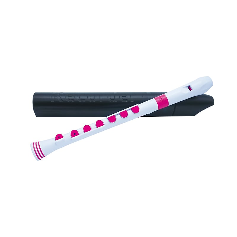 Nuvo Soprano Recorder+ Silicone Baroque Key System - Pink with Case image 1