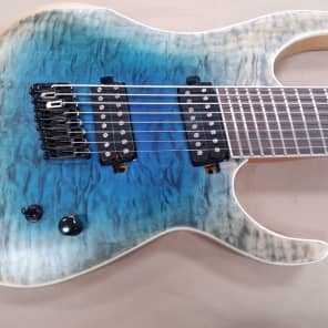 Starshine 8 String Fanned Frets Blue Burst Reverb