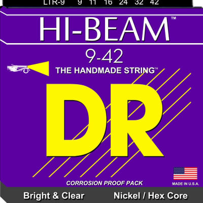 DR LTR-9 Hi-Beam Electric Guitar Strings; gauges 9-42